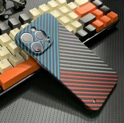 For iPhone 16 Pro Max 15 14 Shockproof Frameless Carbon Fiber Phone Case Cover