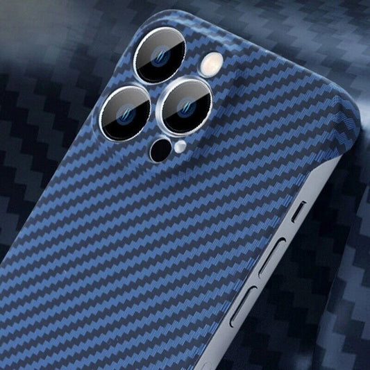 For iPhone 16 Pro Max 15 14 Shockproof Frameless Carbon Fiber Phone Case Cover