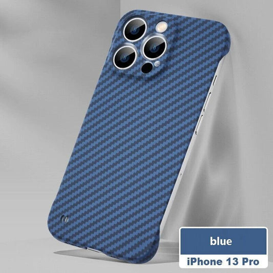 For iPhone 16 Pro Max 15 14 Shockproof Frameless Carbon Fiber Phone Case Cover