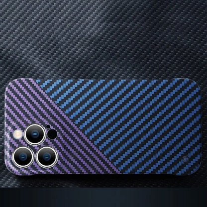 For iPhone 16 Pro Max 15 14 Shockproof Frameless Carbon Fiber Phone Case Cover