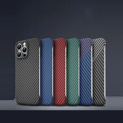 For iPhone 16 Pro Max 15 14 Shockproof Frameless Carbon Fiber Phone Case Cover