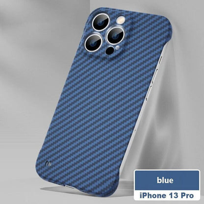 For iPhone 16 Pro Max 15 14 Shockproof Frameless Carbon Fiber Phone Case Cover