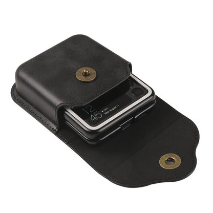 For Motorola Razr + 2024 Magnetic Flap Case PU Leather Belt Clip Holster Pouch