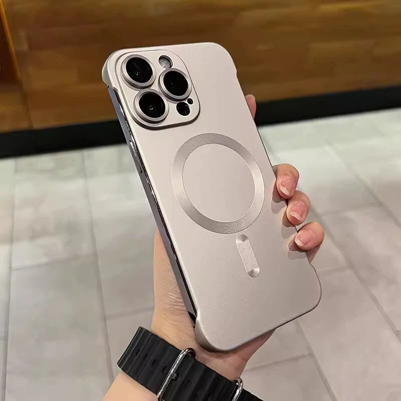 Matte PC Thin Frameless Case for iPhone 16 15 Pro with Lens Film