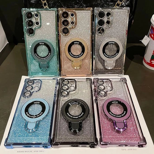 Suitable for Samsung Series Electroplated Magnetic Gradient Bling Phone Cases