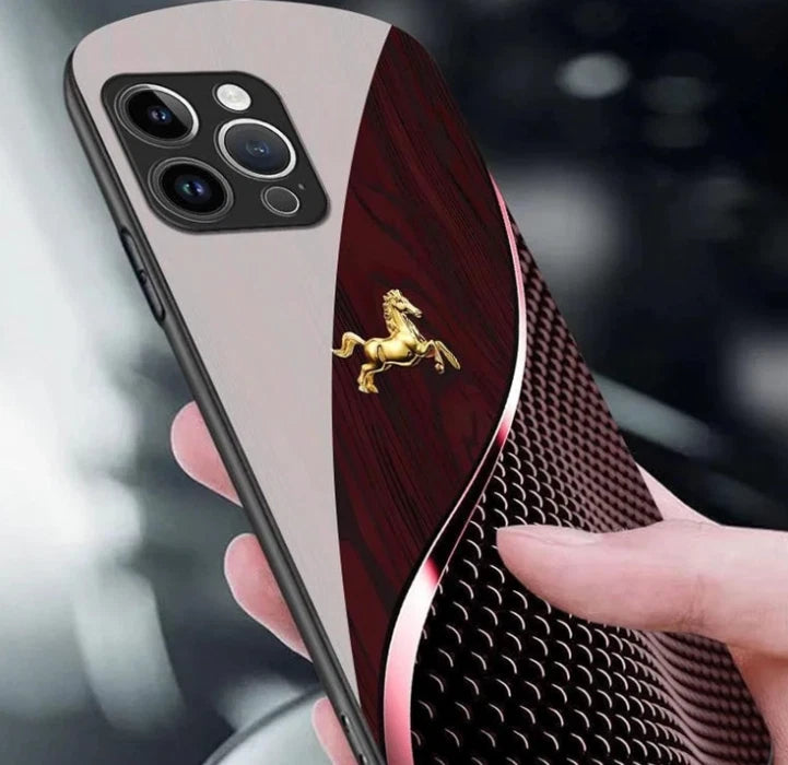 Urgalaxy Personalized Horse Wood Grain Glass Case,Magnetic Case for iPhone 17/16