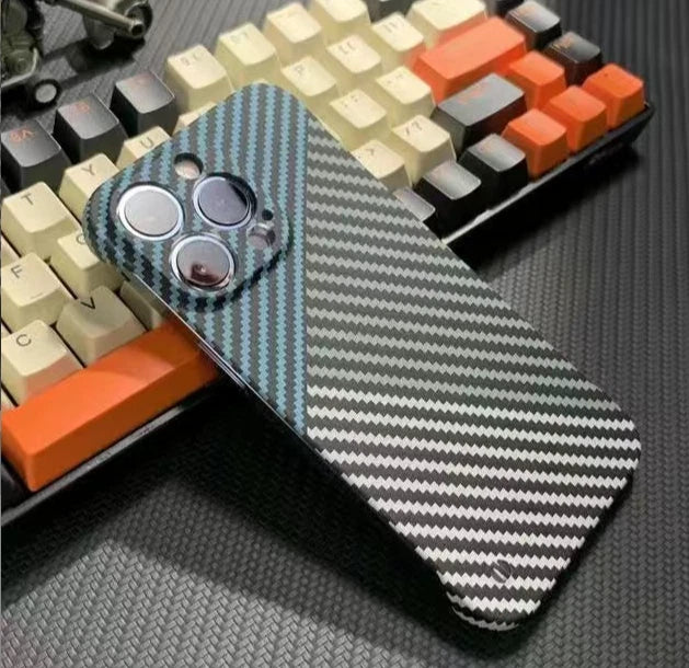 For iPhone 16 Pro Max 15 14 Shockproof Frameless Carbon Fiber Phone Case Cover