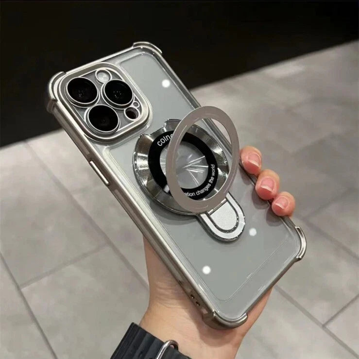 Accurateg.Uc24 for iPhone 16 15 14 Four Corners Anti-Drop Magnetic Bracket Case