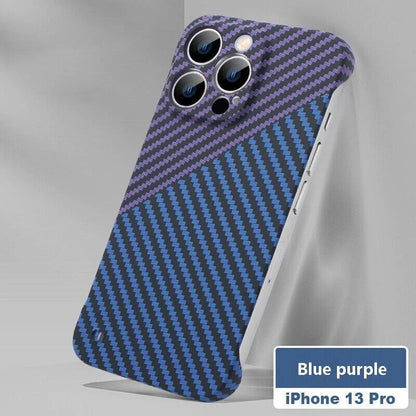 For iPhone 16 Pro Max 15 14 Shockproof Frameless Carbon Fiber Phone Case Cover