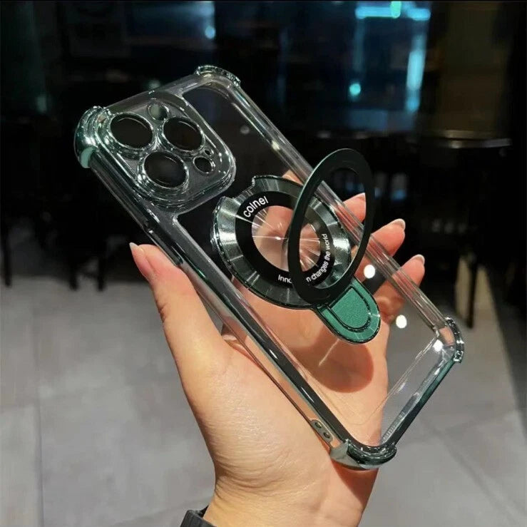Accurateg.Uc24 for iPhone 16 15 14 Four Corners Anti-Drop Magnetic Bracket Case
