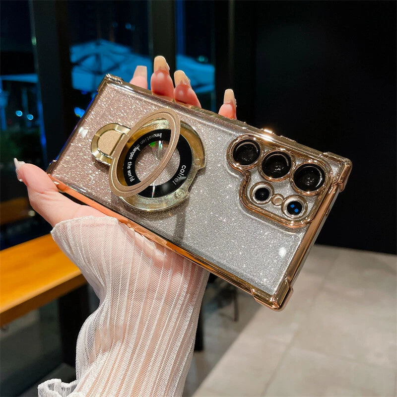 Suitable for Samsung Series Electroplated Magnetic Gradient Bling Phone Cases