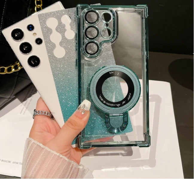Suitable for Samsung Series Electroplated Magnetic Gradient Bling Phone Cases
