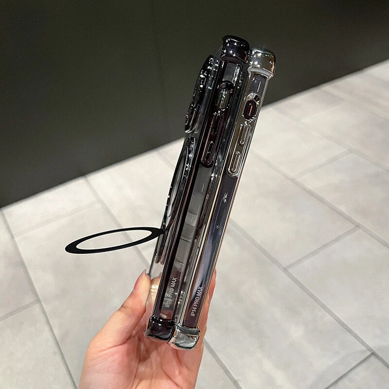 Accurateg.Uc24 for iPhone 16 15 14 Four Corners Anti-Drop Magnetic Bracket Case