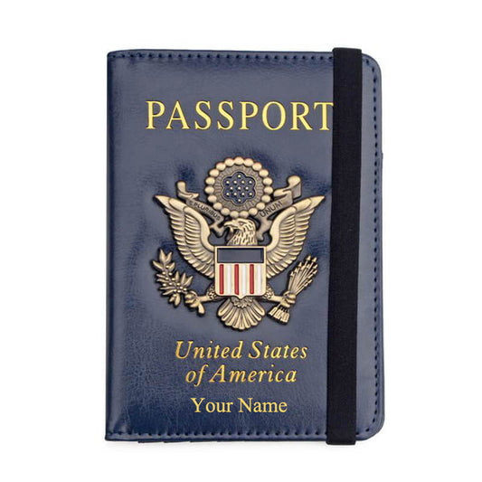 Personalized Leather Passport Holder, Travel Passport Cover, Passport Case
